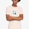 Quiksilver BIG ISLAND - T-shirt Imprimé - Almond Cream