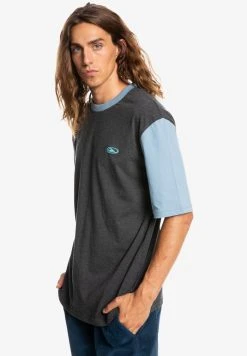 Quiksilver MASTER PLAN TEE - T-shirt Imprimé - Blue -Quiksilver Soldes Magasin 1b1a75b0d25d4c4fa9ef77f4da434495