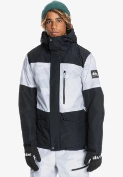 Promos Quiksilver Magasin 29 Quiksilver MISSION PRINTED BLOCK - Veste De Snowboard - Snow White Giant Camo