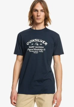 Quiksilver CLOSED TION - EQT - T-shirt Imprimé - Navy Blazer