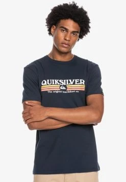Quiksilver LINED UP - T-shirt Imprimé - Navy Blazer