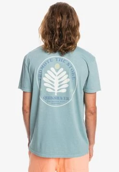 Quiksilver PROMOTE THE STOKE - T-shirt Imprimé - Sea Pine -Quiksilver Soldes Magasin 35e576e8411343c18ca8262af558a896