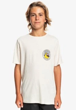 Quiksilver CLOSED BUBBLE - T-shirt Imprimé - Antique White Heather