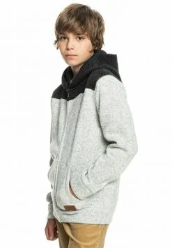 Quiksilver Sweat à Capuche Zippé - Light Grey Heather -Quiksilver Soldes Magasin 5e875e31b1bd4ac08d215cf3e9c032f2