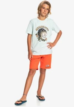 Quiksilver SKULL TROOPER SS YTH - T-shirt Imprimé - Blue Glass