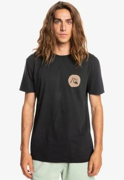 Quiksilver BE STILL MANCHES COURTES - T-shirt Imprimé - Black