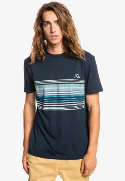 Quiksilver RYTHMIC STRIPE - T-shirt Imprimé - Navy Blazer
