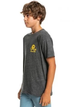 Quiksilver NEW WORLD - T-shirt Imprimé - Charcoal Heather -Quiksilver Soldes Magasin 7f618f1515da48f78f658edf8a720dc5