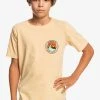 Quiksilver CLOSED BUBBLE - T-shirt Imprimé - Almond Cream Heather