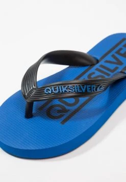 Quiksilver JAVA WORDMARK - Tongs - Black/blue -Quiksilver Soldes Magasin 8d660d90b8064635ac90cd1aa526d266