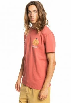 Quiksilver PROMOTE THE STOKE - T-shirt Imprimé - Burnt Ochre -Quiksilver Soldes Magasin a5959ce804684fc288a085e4a921aced