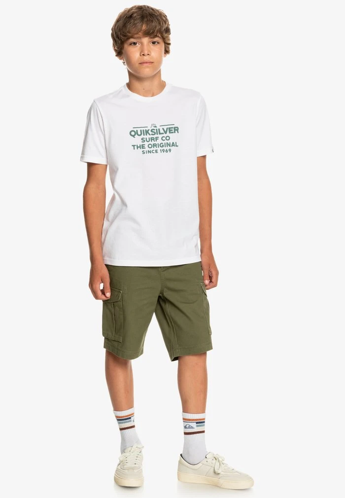 Quiksilver FEEDING LINE - T-shirt Imprimé - White 1 Quiksilver FEEDING LINE - T-shirt Imprimé - White