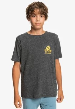 Quiksilver NEW WORLD - T-shirt Imprimé - Charcoal Heather