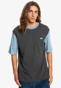 Quiksilver MASTER PLAN TEE - T-shirt Imprimé - Blue
