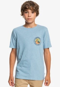 Quiksilver CLOSED BUBBLE - T-shirt Imprimé - Faded Denim Heather