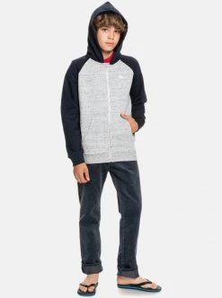 Quiksilver EASY DAY ZIP YOUTH - Sweat à Capuche Zippé - Light Grey Heather