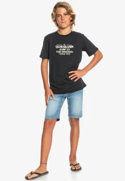 Quiksilver FEEDING LINE - T-shirt Imprimé - Black