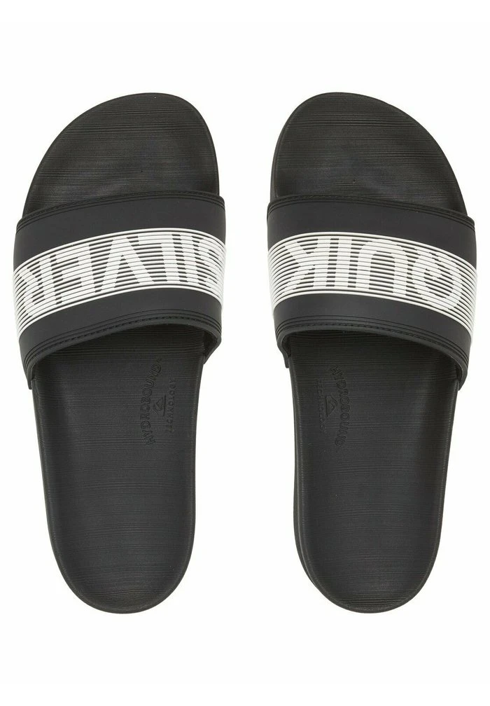 Quiksilver RIVI WORDMARK - Sandales De Bain - Black/white/black 1 Quiksilver RIVI WORDMARK - Sandales De Bain - Black/white/black
